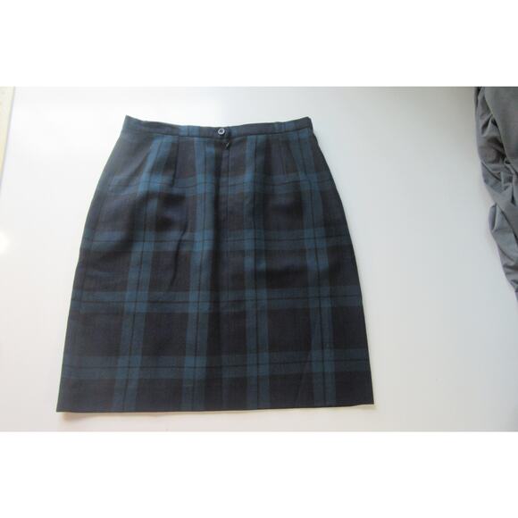 Alanni By Donny Brook 100% Wool Blue/Green Plaid Skirt Women 14  Made In Ukraine - Picture 7 of 12